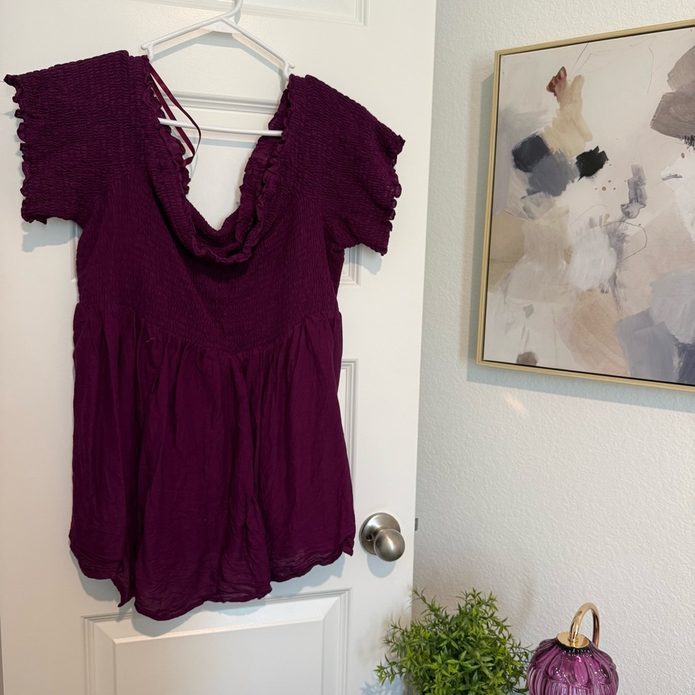 Torrid Deep Purple Off the Shoulder Blouse Size 3X